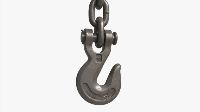 Metal Hook with Chain 3D मॉडल .c4d .max .obj .3ds .fbx .stl .blend 
