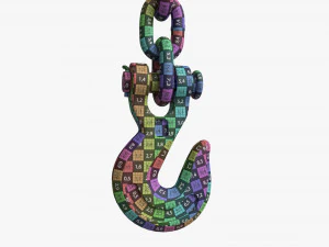 Gancio in metallo con catena Modello 3D