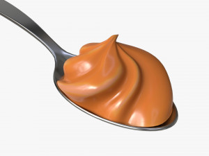 Metal Tea Spoon with Melted Caramel 3D 모델