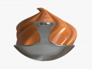 Metal Tea Spoon with Melted Caramel 3D Model