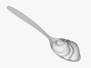 Metal Tea Spoon with Melted Caramel 3D 모델