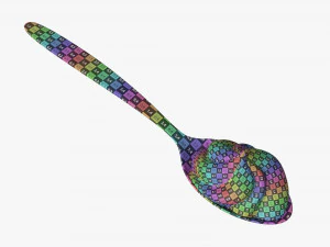Metal Tea Spoon with Melted Caramel 3D Model
