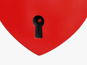 Padlock Heart-shaped Closed 3D Model