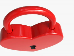 Padlock Heart-shaped Closed 3D Model