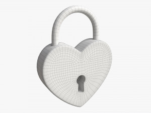 Padlock Heart-shaped Closed Modello 3D