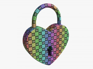 Padlock Heart-shaped Closed Modello 3D