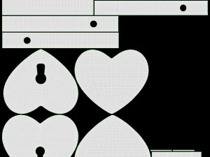 Padlock Heart-shaped Closed 3D Model