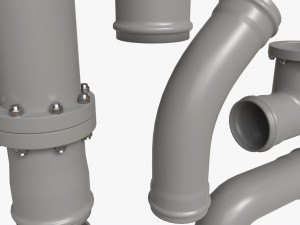 Plastic Pipes with Fittings Set Modèle 3D