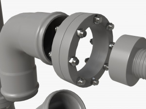 Plastic Pipes with Fittings Set Modèle 3D