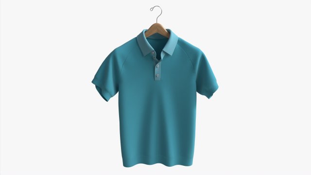 Short Sleeve Polo Shirt for Men Mockup 01 Hanging 3D मॉडल .c4d .max .obj .3ds .fbx .stl .blend