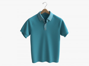 Short Sleeve Polo Shirt for Men Mockup 01 Hanging 3Dモデル