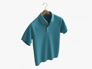 Short Sleeve Polo Shirt for Men Mockup 01 Hanging 3D Model