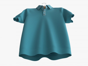Short Sleeve Polo Shirt for Men Mockup 01 Hanging 3D Model