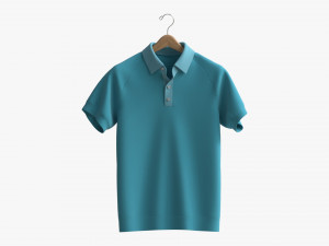 Short Sleeve Polo Shirt for Men Mockup 01 Hanging 3D Model