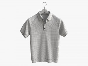 Short Sleeve Polo Shirt for Men Mockup 01 Hanging 3D Model