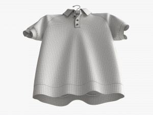 Short Sleeve Polo Shirt for Men Mockup 01 Hanging 3D Model