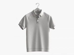 Short Sleeve Polo Shirt for Men Mockup 01 Hanging 3D Model