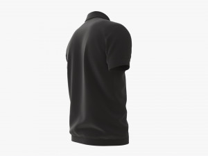 Short Sleeve Polo Shirt for Men Mockup 02 Black Model 3D