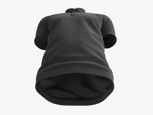 Short Sleeve Polo Shirt for Men Mockup 02 Black Model 3D