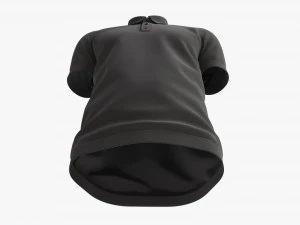 Erkek Kısa Kollu Polo G&ouml;mlek Mockup 02 Siyah 3D Model