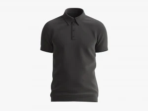 Erkek Kısa Kollu Polo G&ouml;mlek Mockup 02 Siyah 3D Model