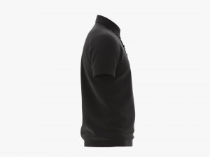Short Sleeve Polo Shirt for Men Mockup 02 Black Model 3D