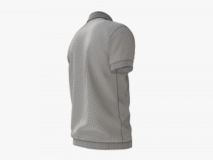 Short Sleeve Polo Shirt for Men Mockup 02 Black Model 3D