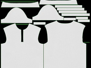 Erkek Kısa Kollu Polo G&ouml;mlek Mockup 02 Siyah 3D Model