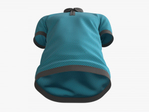 Short Sleeve Polo Shirt for Men Mockup 02 Blue 3D Model