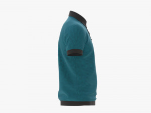 Short Sleeve Polo Shirt for Men Mockup 02 Blue 3D Model