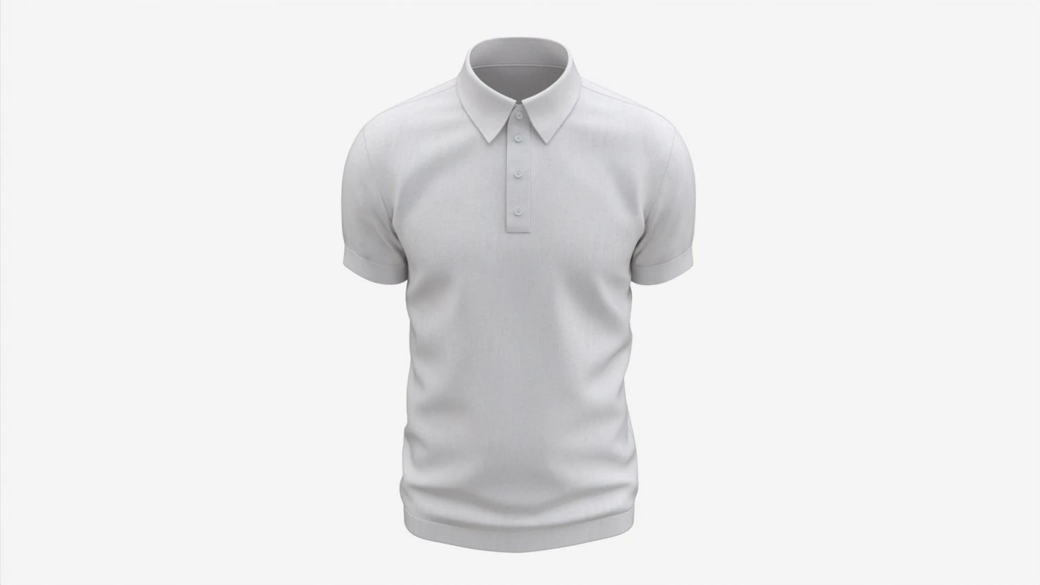 Short Sleeve Polo Shirt for Men Mockup 02 White 3D Model .c4d .max .obj .3ds .fbx .stl .blend