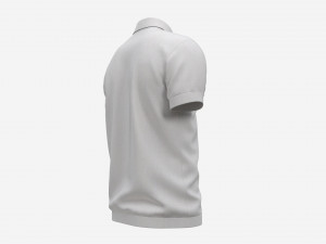 Short Sleeve Polo Shirt for Men Mockup 02 White 3D Model