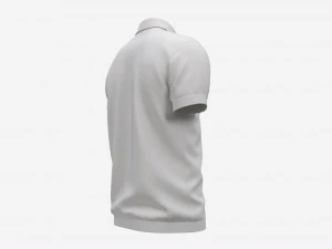 Short Sleeve Polo Shirt for Men Mockup 02 White 3D Model