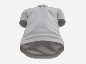 Short Sleeve Polo Shirt for Men Mockup 02 White 3D Model