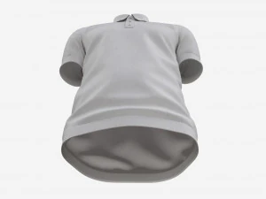 Short Sleeve Polo Shirt for Men Mockup 02 White 3D Model