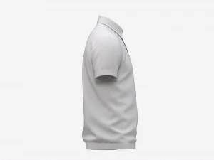 Short Sleeve Polo Shirt for Men Mockup 02 White 3D Model