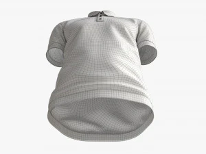 Short Sleeve Polo Shirt for Men Mockup 02 White 3D Model