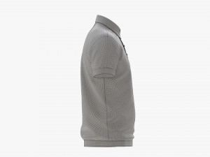 Short Sleeve Polo Shirt for Men Mockup 02 White 3D Model