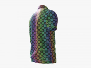 Short Sleeve Polo Shirt for Men Mockup 02 White 3D Model