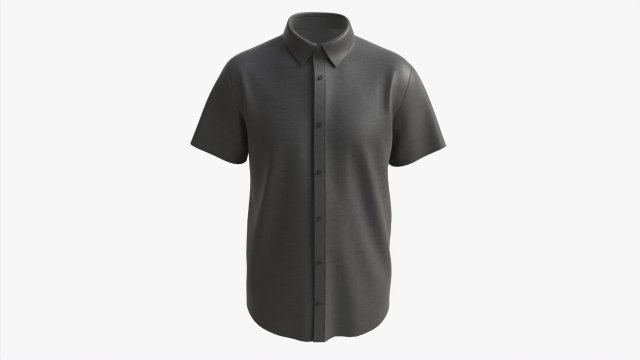 Short Sleeve Shirt for Men Mockup Black Model 3D .c4d .max .obj .3ds .fbx .stl .blend