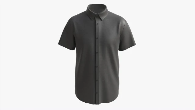 Camicia a maniche corte da uomo Mockup Nera Modello 3D .c4d .max .obj .3ds .fbx .stl .blend 