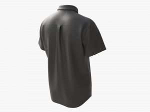 Short Sleeve Shirt for Men Mockup Black Model 3D