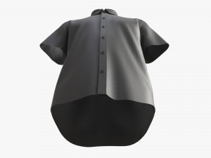 Short Sleeve Shirt for Men Mockup Black Model 3D