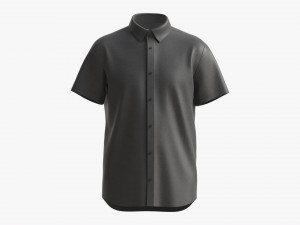 Short Sleeve Shirt for Men Mockup Black Model 3D