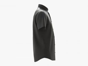 Short Sleeve Shirt for Men Mockup Black Model 3D