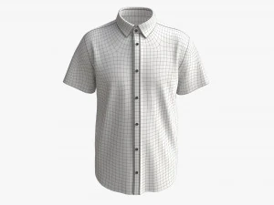 Camicia a maniche corte da uomo Mockup Nera Modello 3D