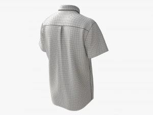 Camicia a maniche corte da uomo Mockup Nera Modello 3D