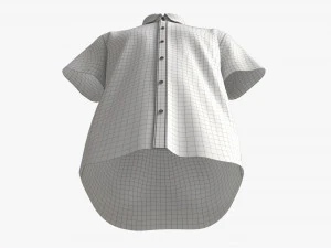 Camicia a maniche corte da uomo Mockup Nera Modello 3D