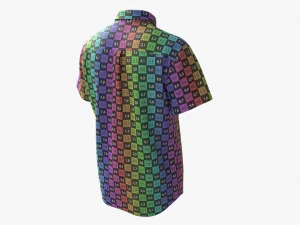 Camicia a maniche corte da uomo Mockup Nera Modello 3D