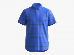 Short Sleeve Shirt for Men Mockup Blue Stripes 3D Модель